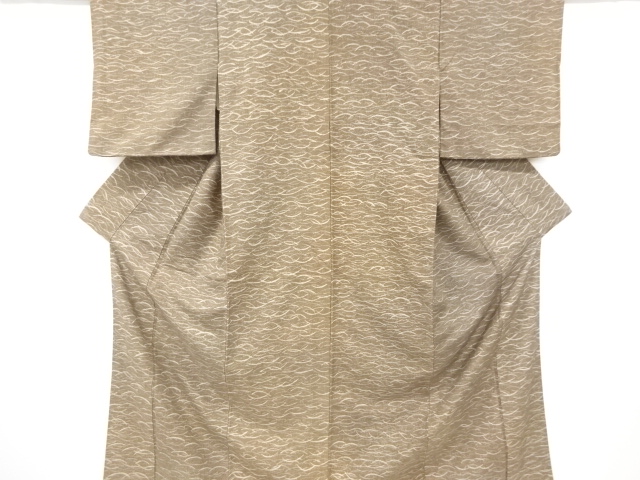 アンティーク　芝草模様手織り紬着物